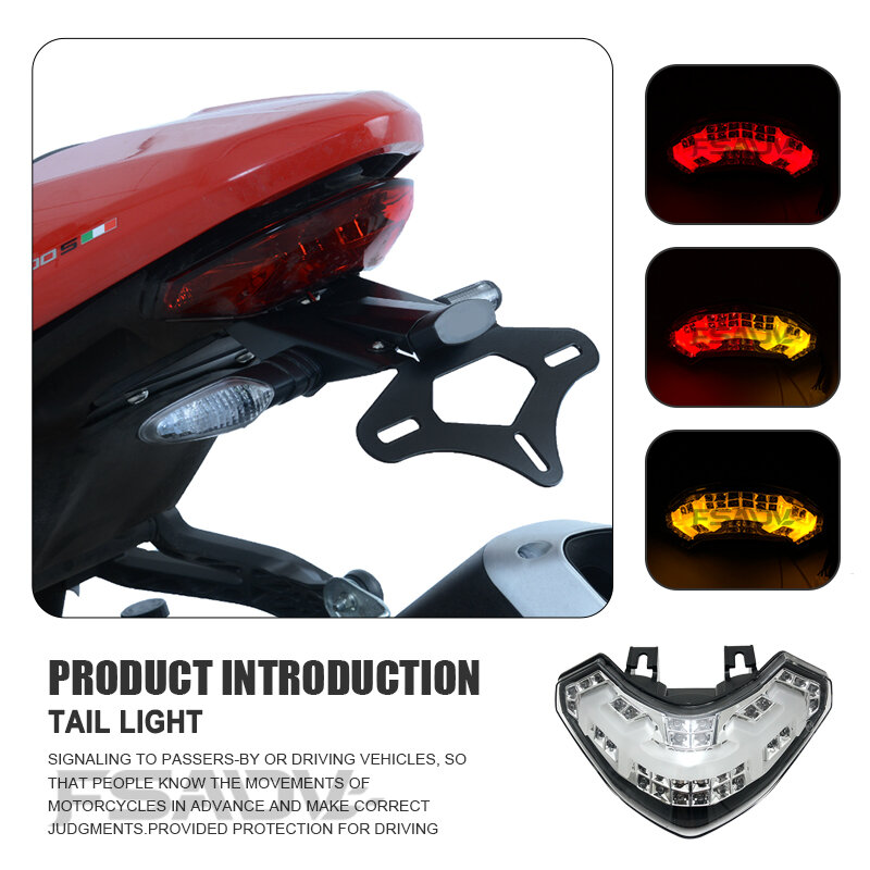 Tail Light For Ducati Multistrada 1200 1200S 2010 2011 2012 2013 2014 Accessories Brake Turn Signal Tail Light LED Motorcycle