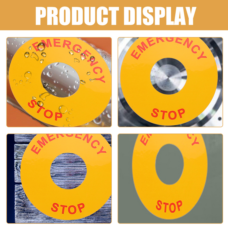 Equipment Warning Labels Stickers Stop Electric Emergency Decals Sign Paper Machinery