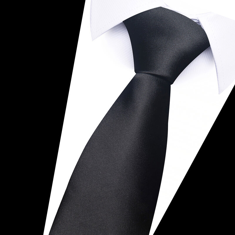 Tie For Men Gravatas Wholesale Jacquard 7.5 cm Slik Tie Floral Men Solid Black Suit Accessories Fit Formal Party Slim Necktie