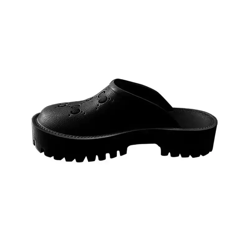 Sapatos de buraco Baotou com fundo plano e salto médio, elegante e versátil, respirável Anti odor, interior e exterior vestindo, novo