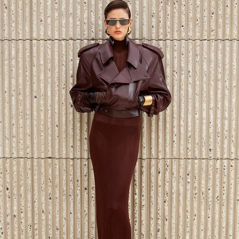 Vestes de moto en cuir véritable pour femmes, manteau de motard, col coloré, streetwear d'automne et d'hiver, OupillTF5796
