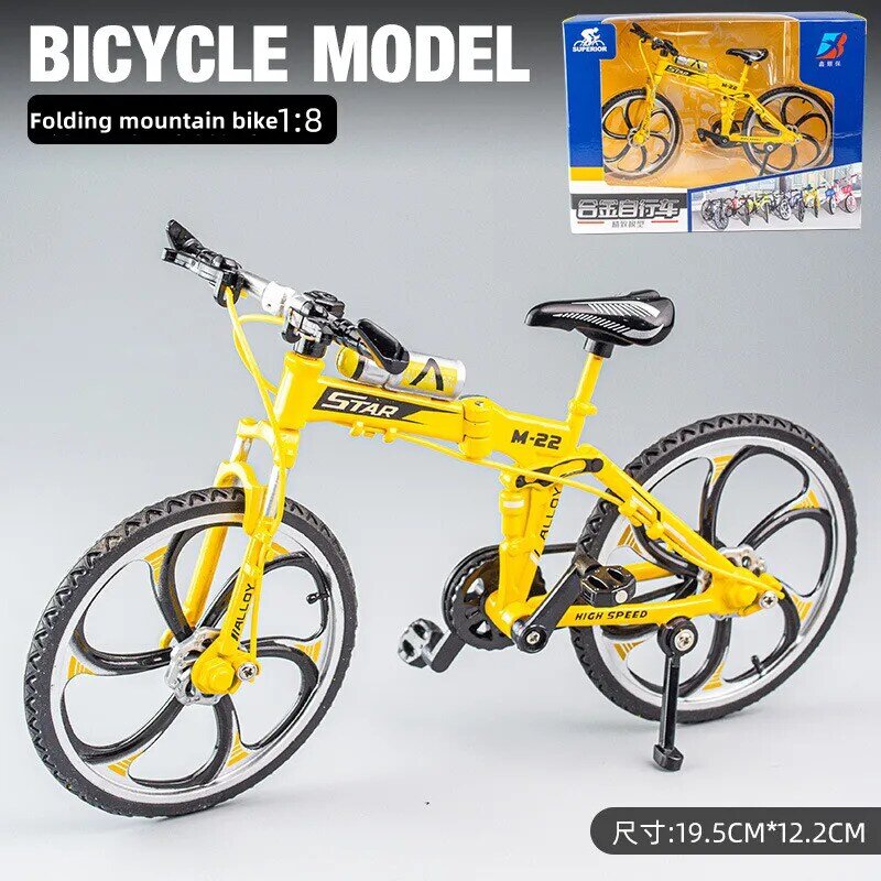 1:8 미니 합금 모델 자전거 다이캐스트 금속 핑거 산악 자전거 레이싱 시뮬레이션, 성인 컬렉션 장난감, 어린이 선물, 신제품