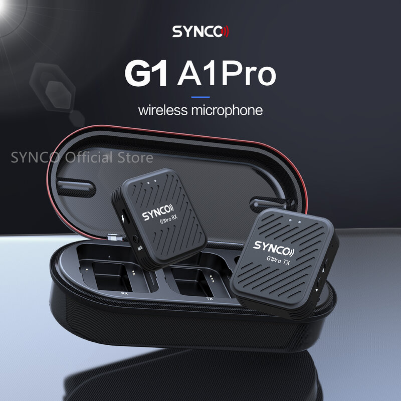 Synco G1 Pro Không Dây Lavalier Microphone Dành Cho iPhone Android Phát Sóng Trực Tiếp Điện Thoại Mic Thông Minh Ghi Âm Thanh Video Youtube