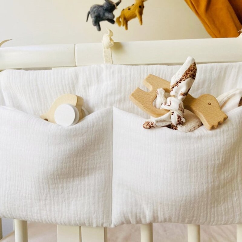 캠프 발판 침대 옆 정리함을 위한 유아용 침대용 휴대용 교수형 기저귀 정리함