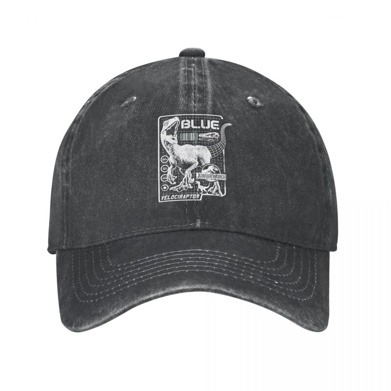 Jurassic Park blau Unisex-Stil Baseball kappe Distressed Denim gewaschene Hüte Kappe Vintage Outdoor-Aktivitäten Sonnen kappe