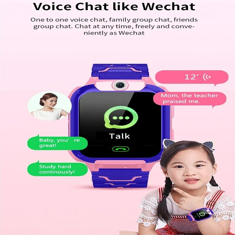 Sports Smart Watch For Kids Watches Phone Calls Children Digital Electronic Camera Game Voice Chat SOS Location Q12B 2G SIM Card