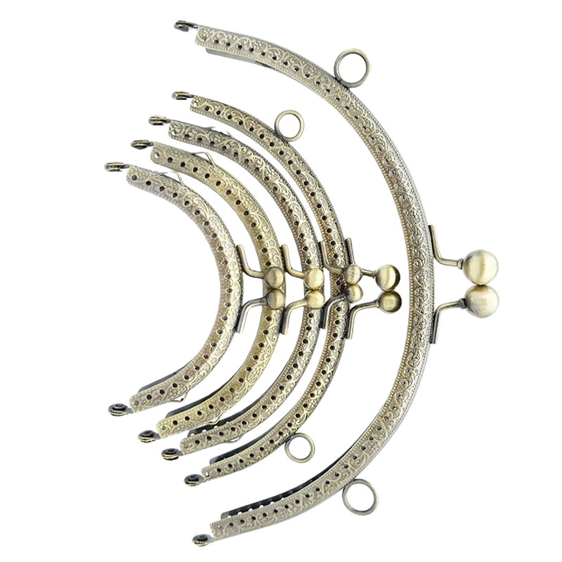 20CM persegi panjang Embossing Beads Kiss Dompet logam bingkai gesper jahit kunci untuk DIY dompet tas Fashion wanita kopling tas aksesoris