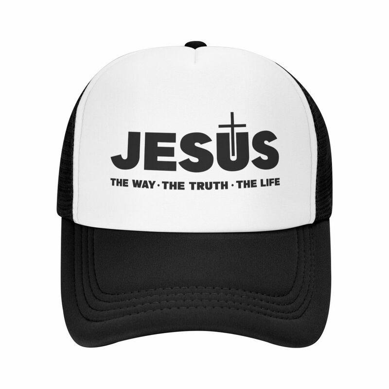 Custom Jesus Christ The Way The Truth The Life Trucker Hat Adult Christian Faith Adjustable Baseball Cap Women Sun Protection