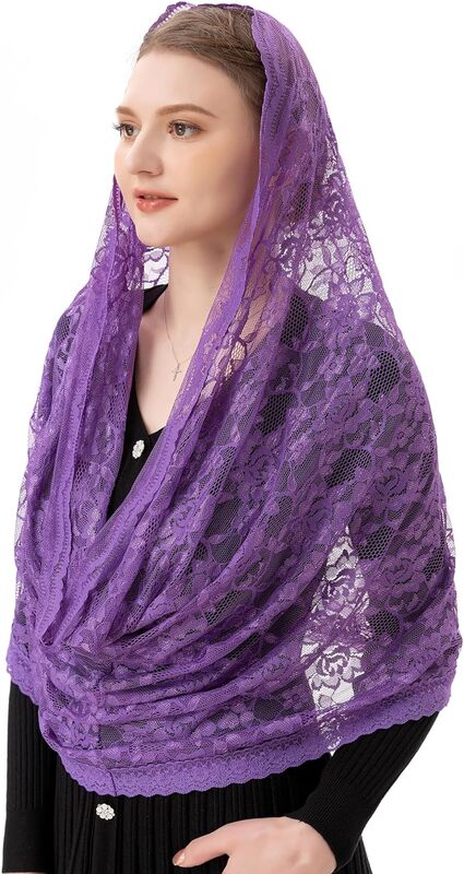 Infinity Chapel Veil Floral Latin Mass Head Covering Lace Scarf Mantilla Veils for Church