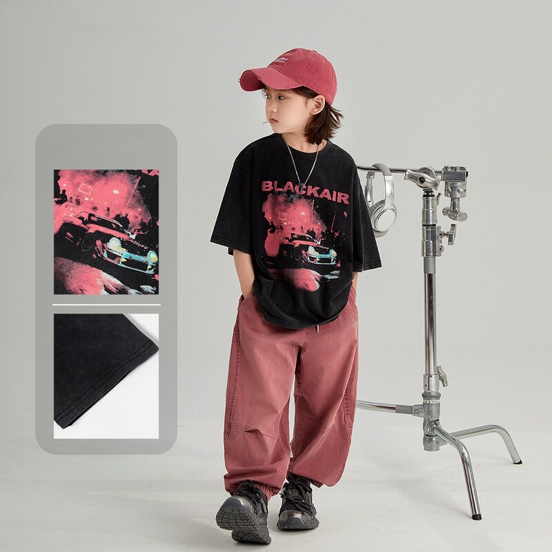 Teenage Boy' T-shirt Summer Baby Boys O-neck Pullover Shirt Car Print Graphics Versatile Kids Fashion Cotton Tops Children Tees