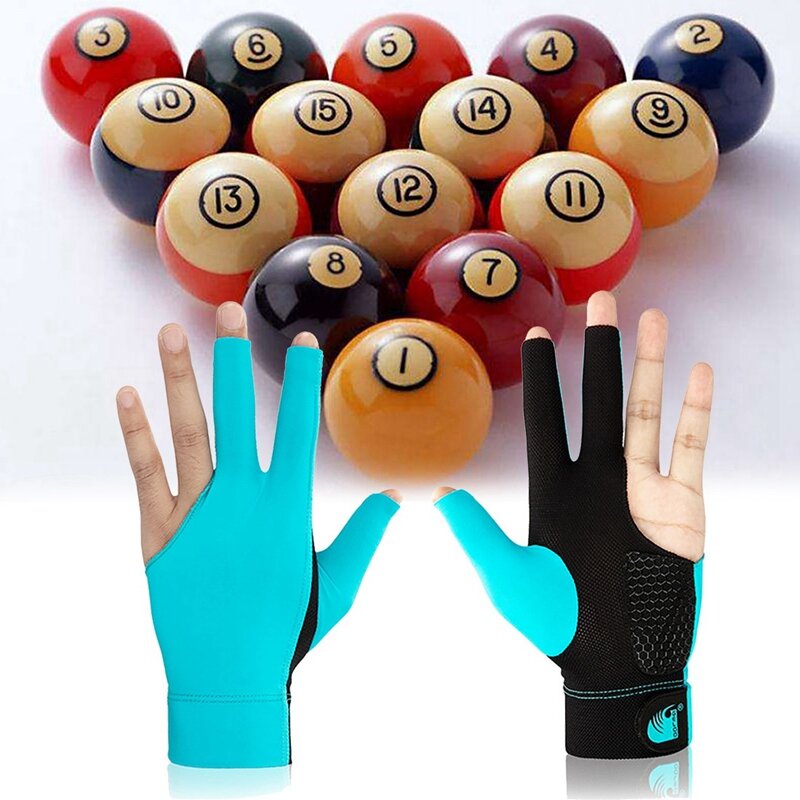 1 Stück Billard Drei Finger Handschuhe Anti-Rutsch-Snooker Billard Queue Handschuh Billard Zubehör für Frauen und Männer