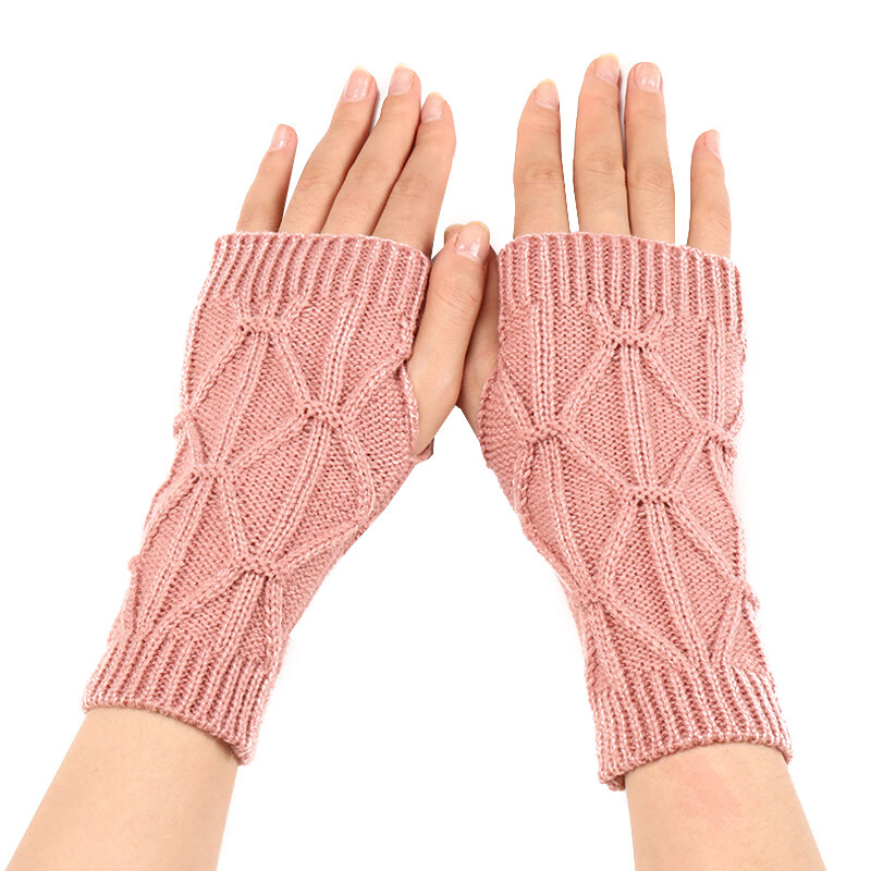 Женские перчатки с открытыми пальцами, унисекс, раньше, теплые Рукава для рук, мужские перчатки без пальцев, зимние вязаные рукава, оптом
