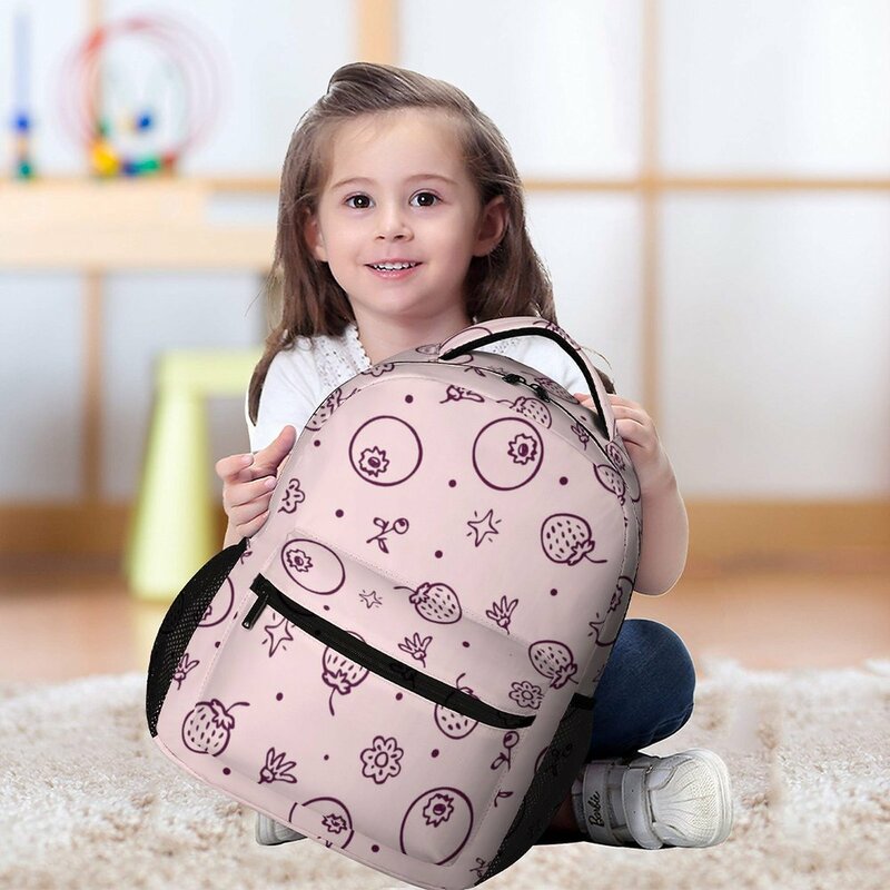 Padrão personalizado Meninas Rosa Simples Impressão Schoolpack Lápis Mochila Grande Capacidade Lápis Caso Lazer Travel Bag