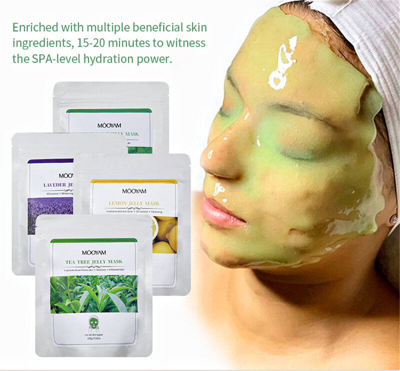 100g Hydro Jelly Mask Powder Face Skin Care Whitening Professional Beauty Salon Spa DIY Facial Jelly Mask Trial Pack Sample