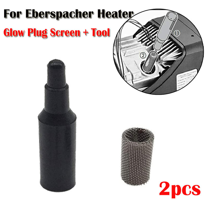 Car Glow Plug Screen Accessories Black+Silver For Eberspacher For Heater Airtronic D2 D4 D Replacement 252069100102