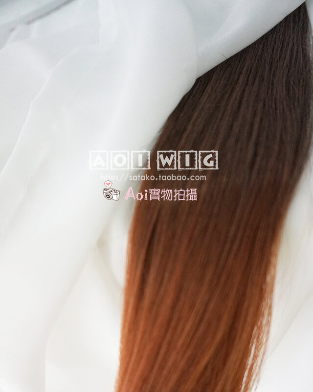 AOI-Peluca de cuero cabelludo simulado, Zhongli Genshin Impact, gradiente sin capas, Rock King, gradiente, Cosplay