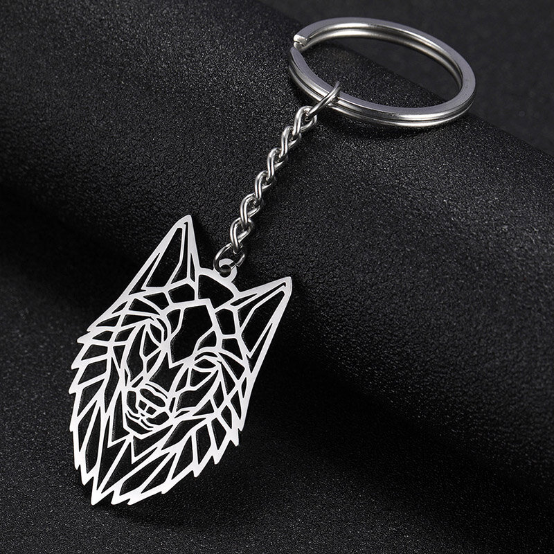 COOLTIME Wolf Keychain Fox Tiger Bear Animal Pendant Unicorn Rabbit Stainless Steel Keyring Men Women Car Key Chain Jewelry Gift