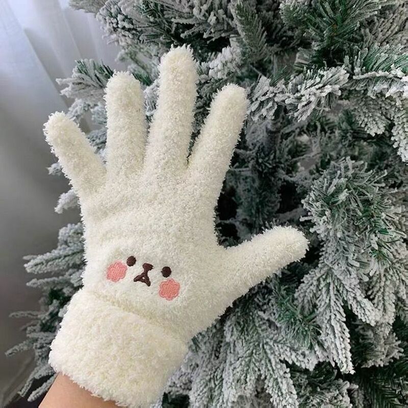 Простые вязаные перчатки для вождения, осенние и зимние перчатки, шерстяные варежки, перчатки с закрытыми пальцами, женские перчатки