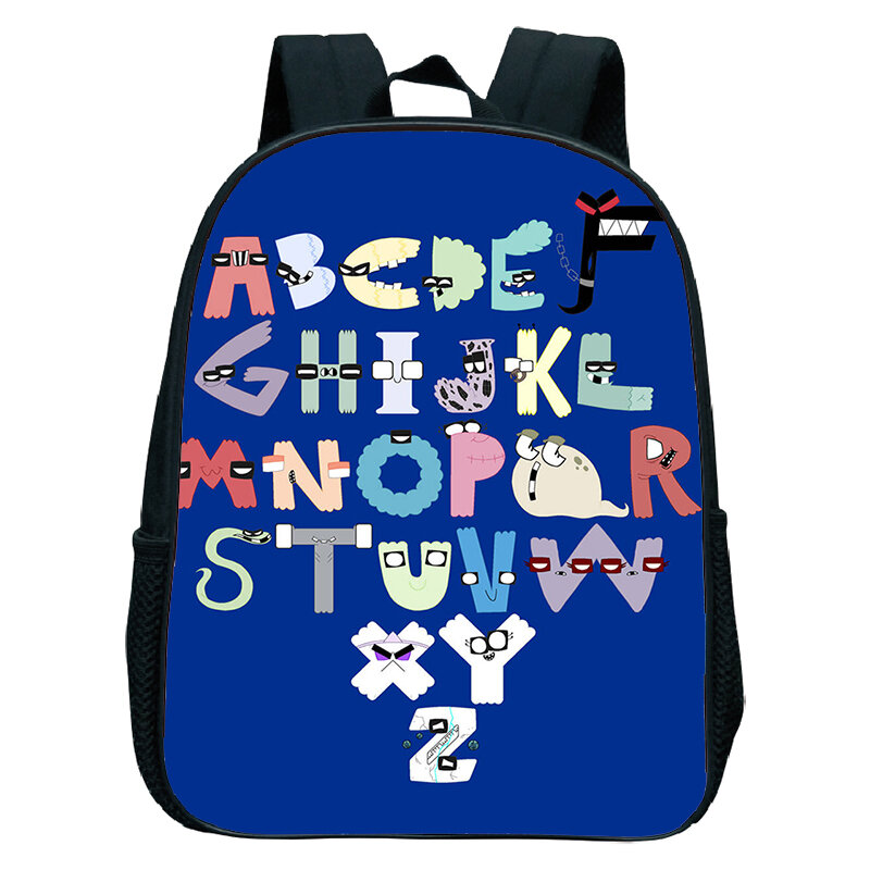 Alfabet Lore ransel anak laki-laki perempuan, tas punggung kecil tahan air motif huruf lucu untuk sekolah anak TK
