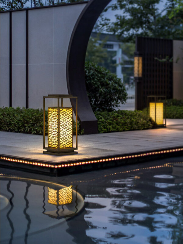 Impermeável Solar Lawn Lamp, Lâmpada LED Outdoor, Villa Garden, Floor Lamp