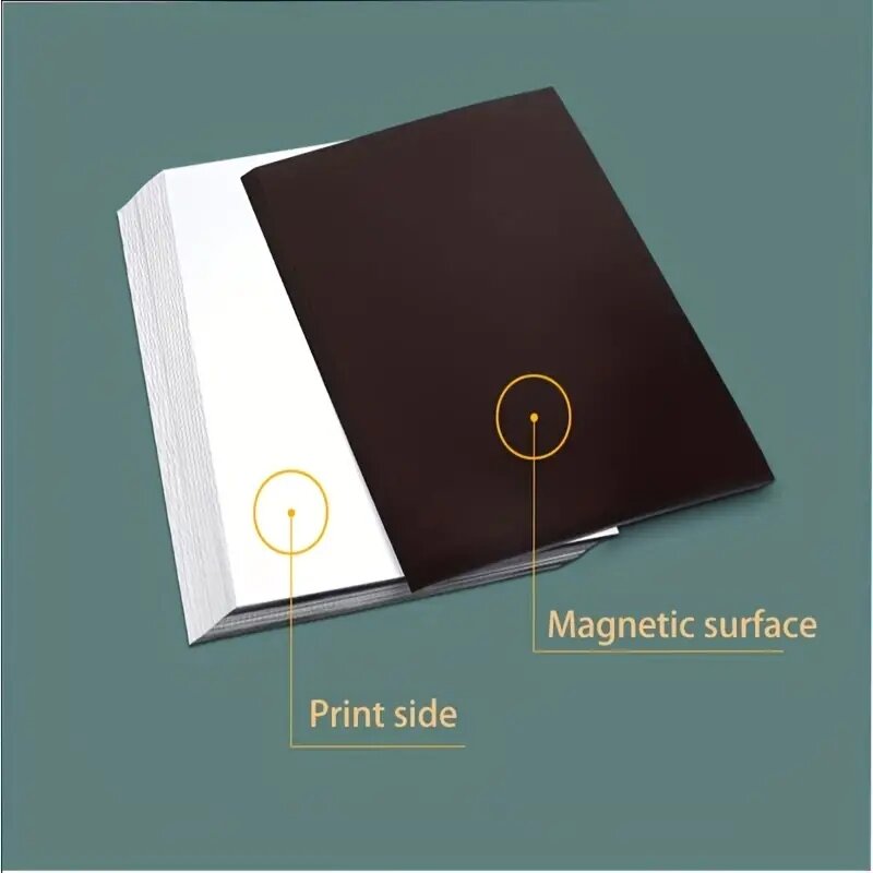 ホーム-インクジェットプリンター用のプリント可能な光沢のある写真用紙、非粘着性の磁気シート、厚いマグネット、a4、8.3x11.7インチ、5枚