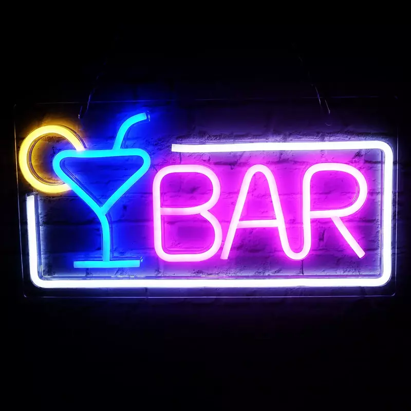 Insegne al Neon a LED per Bar di casa, decorazioni da parete Led Beer Cocktail USB con Dimmer e interruttore, Light Up insegne da parete al Neon Pub Party Gifts