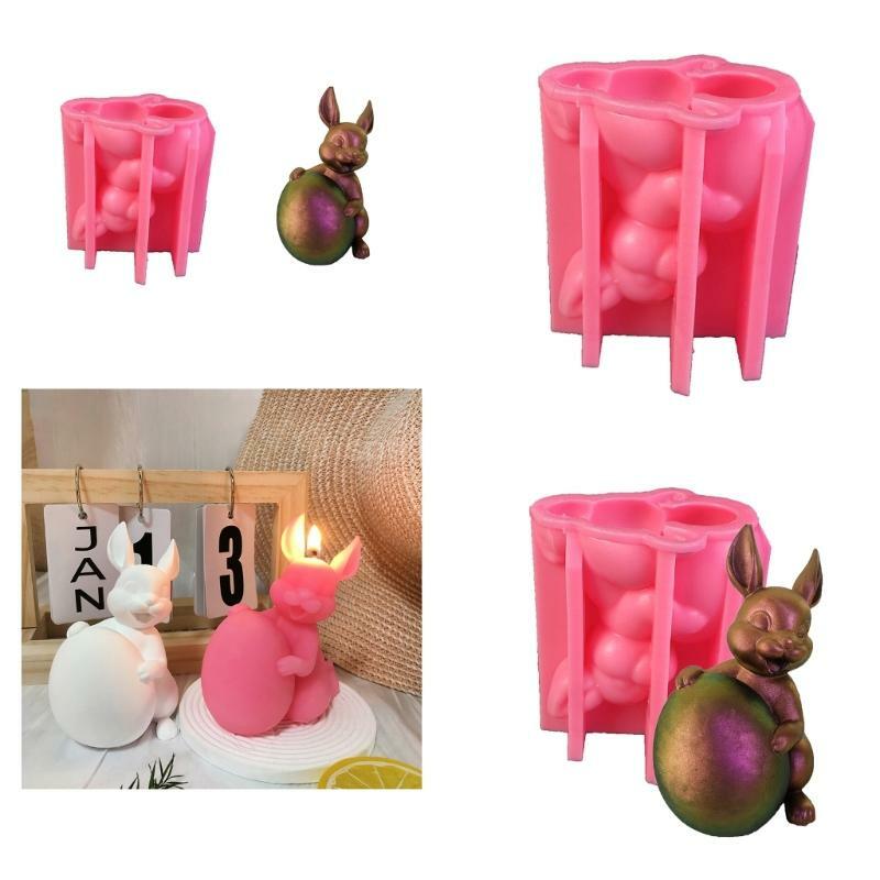 Форма для свечей с пасхальным кроликом, форма для свечей в виде животных для DIY, свечное мыло, поделка, украшение для покрытие,