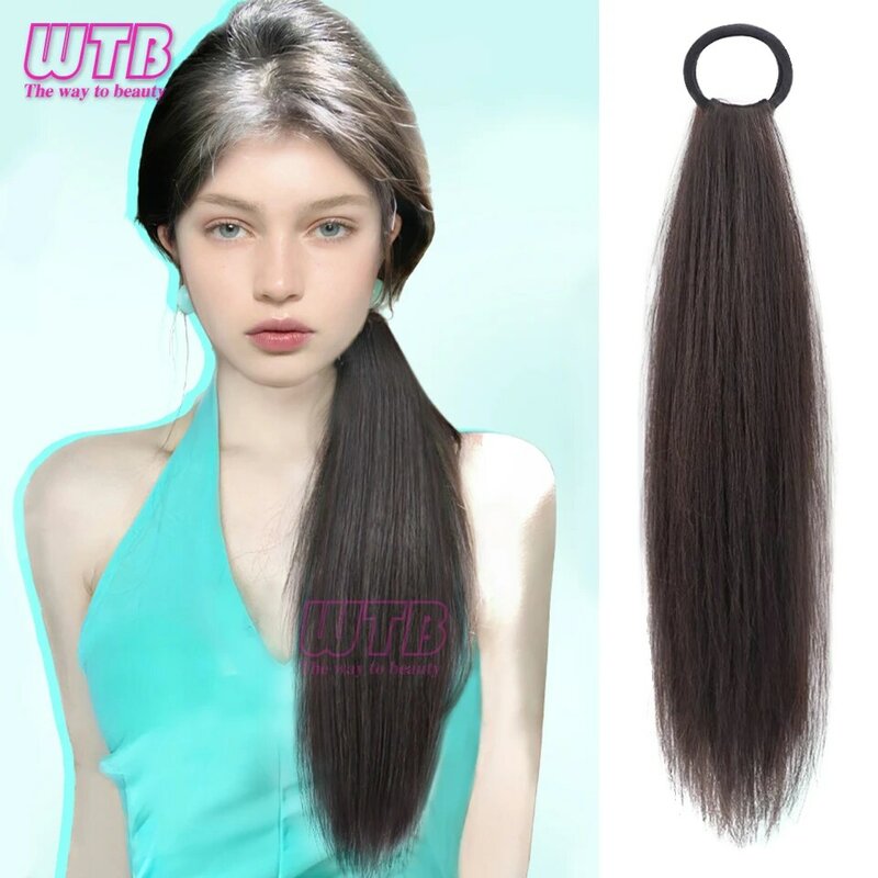 WTB Synthetic Strap Ponytail Wig Female Integrated Strap Type Straight Hair Ponytail High Tie Low Tie Wig Braid