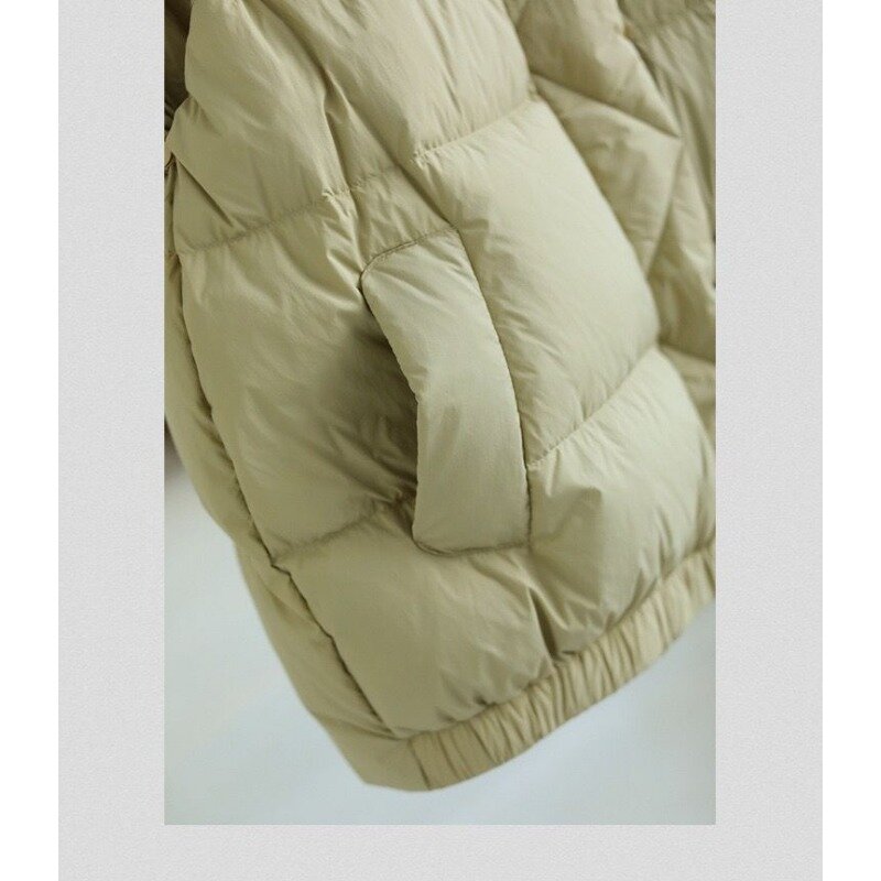 Veste en duvet de canard blanc pour femme, pardessus à col montant, jupe rétro, épais, hiver, hiver, nouveau, 2023