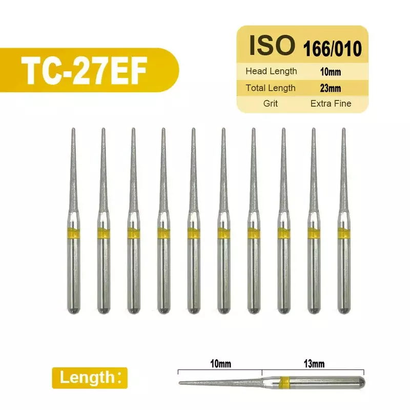 10pcs FG Dental Diamond Burs for High Speed Handpiece Dentistry Tooth Seperator Diamond Abrade Crown Cavity Preparation TC/TF/TR