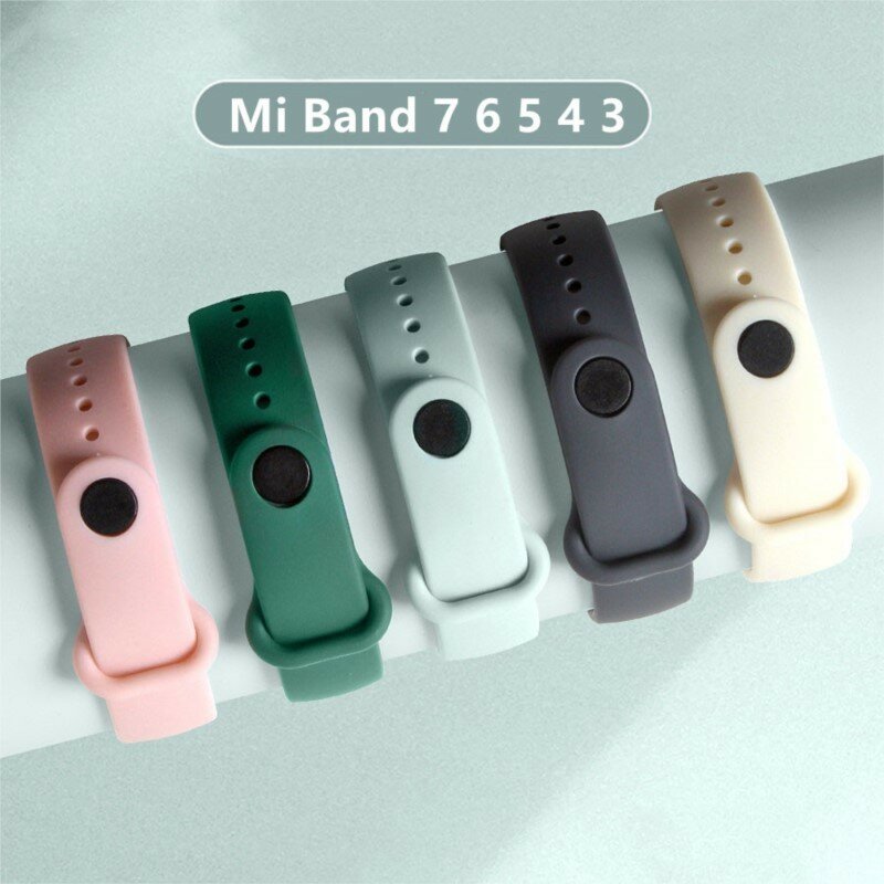 Sport Watchband for Xiaomi Mi Band 7 bracelet silicone Miband 5 6 Replacement wrist pulsera correa mi band 7 6 3 4 5 watch strap