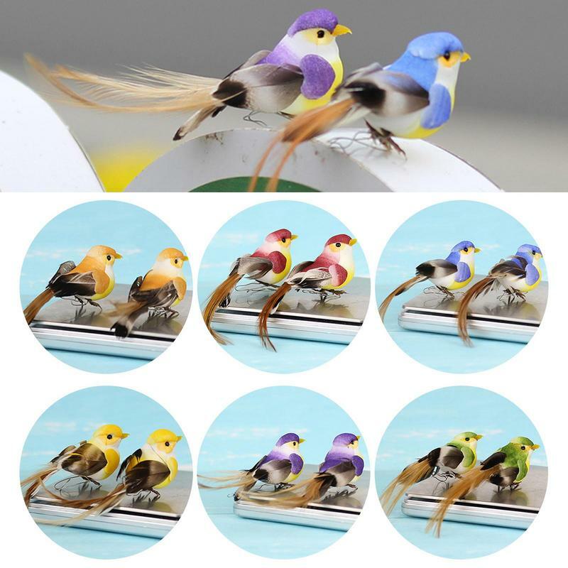 Artificial Foam Bird 12pcs Mini Simulation Feather Birds Ornaments For Modern Home Garden Wedding Decoration Accessories