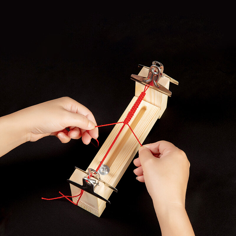 Outils de tricot, cadre fixe manuel réglable, fait à la main pour Bracelets en corde rouge, ficelle de fil à nœud chinois pour la fabrication de bijoux à faire soi-même