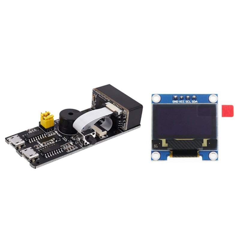 Qr /1D/2D/Code Scanner V3.0 Barcode Scan Recognition Module with 0.96 Inch IIC I2C Serial GND LCD LED Display Module