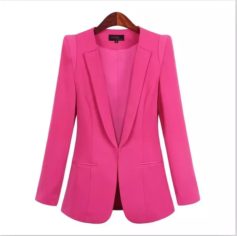 Women Hidden Breasted Blazers 2022 Plus Size Business Suits Spring Autumn New Solid Colors Long Sleeve Blazer Office Work Wear