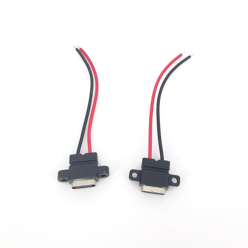 Connecteur USB 3.1 Type C 2 broches SMD SMT, fil à souder, courant élevé, port de charge rapide, prise femelle étanche L1
