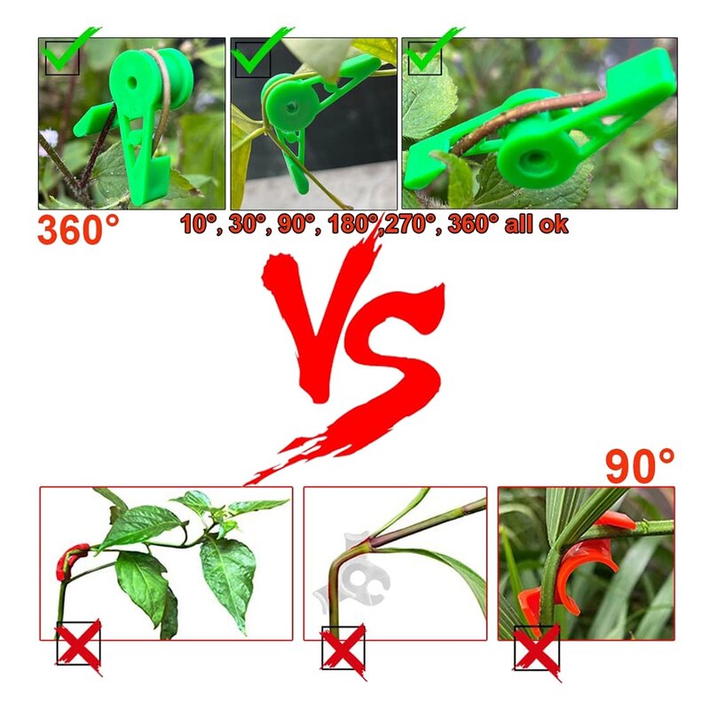 Clips ajustables para entrenamiento de tallo de plantas, 30 piezas, 360 grados, para ramas de plantas, Control de plantas