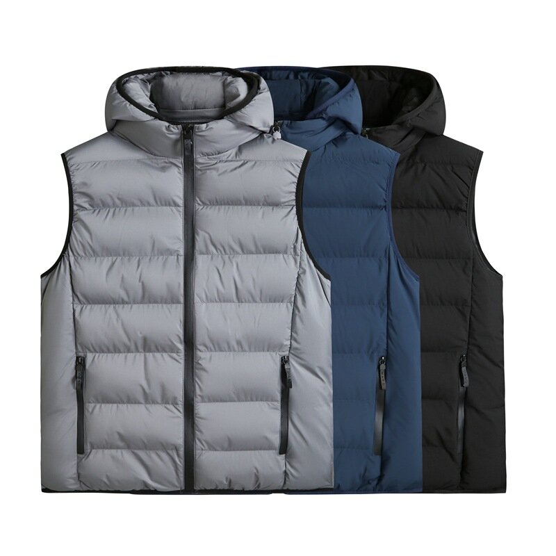 Chaleco de algodón acolchado con capucha para hombres jóvenes, moda de invierno, talla grande XL, 2XL, 3XL, 4XL, 5XL, 6XL, 7XL, 8XL, novedad