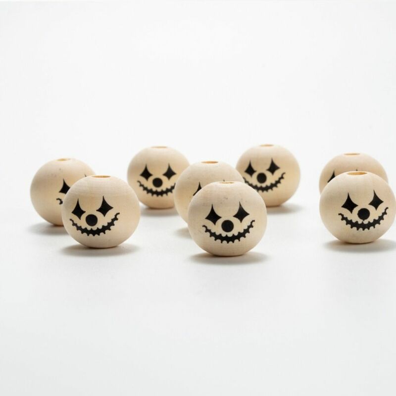 10pcs Pumpkin Head Halloween Ronud Beads Tassel Accessories Ronud Beads Handmade Grimace Skull Kids Toys