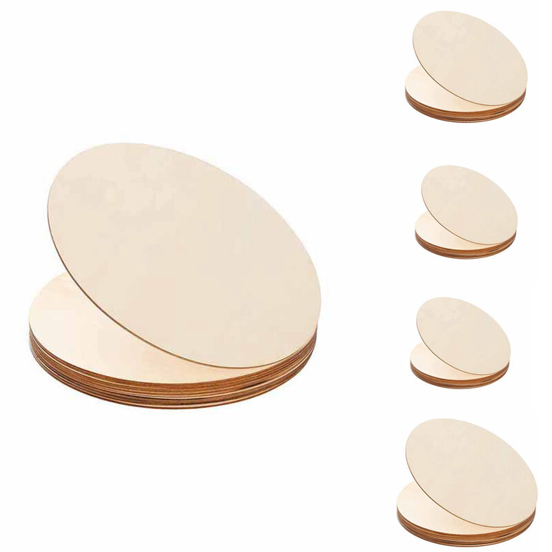 10 шт., круглые деревянные диски из натурального дерева