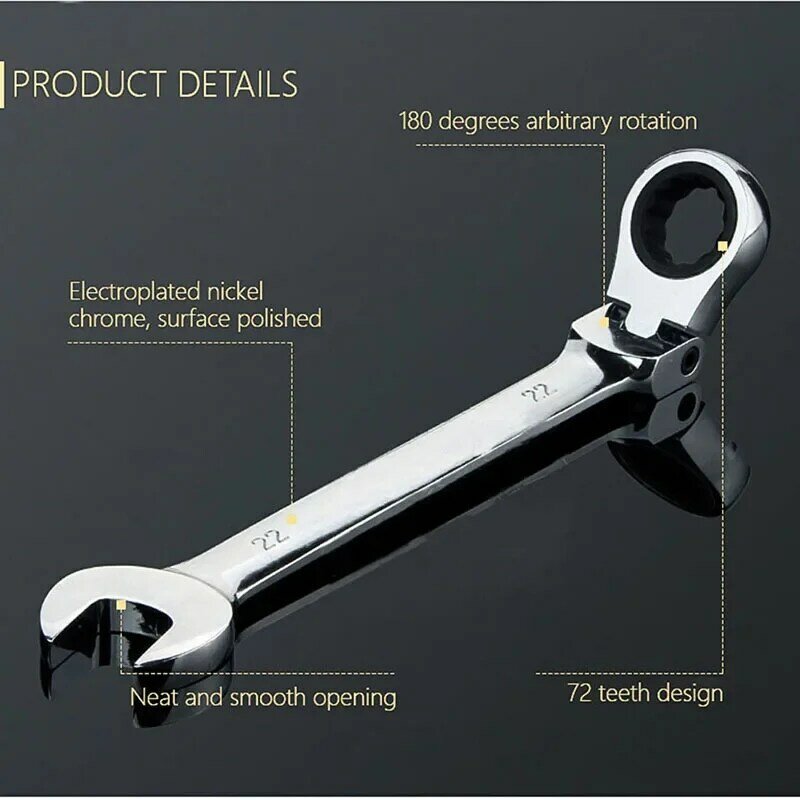Flexible Head Combination Ratchet Wrench Dual-Use Ratchet Wrench tools Torque Gear Socket Nut Tools