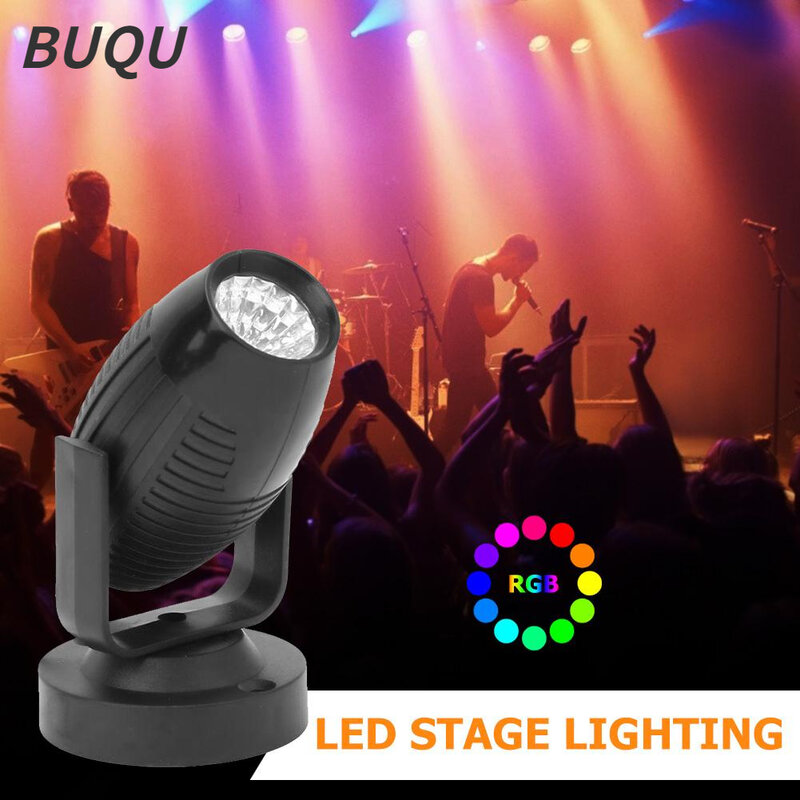 RGB LED Stage Spotlight 85-265V 360 stopni regulowany KTV Bar Party lampa punktowa atmosfera ślubna wiązka światła Neon lampka nocna