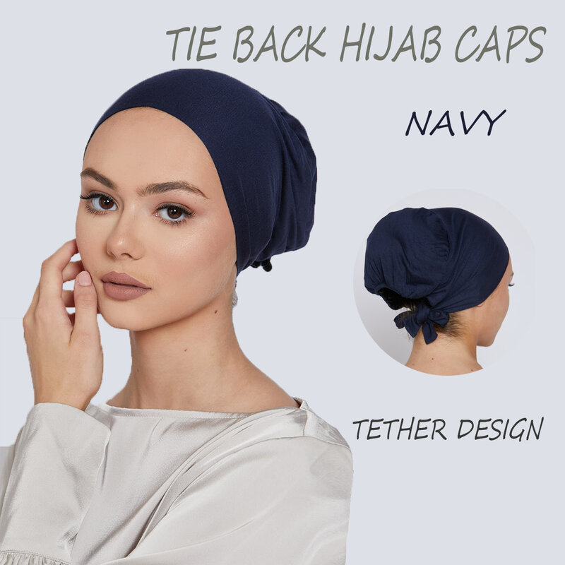 Шапка-тюрбан женская мягкая однотонная, эластичная утягивающая повязка на голову, мусульманский Нижний шарф, головной убор