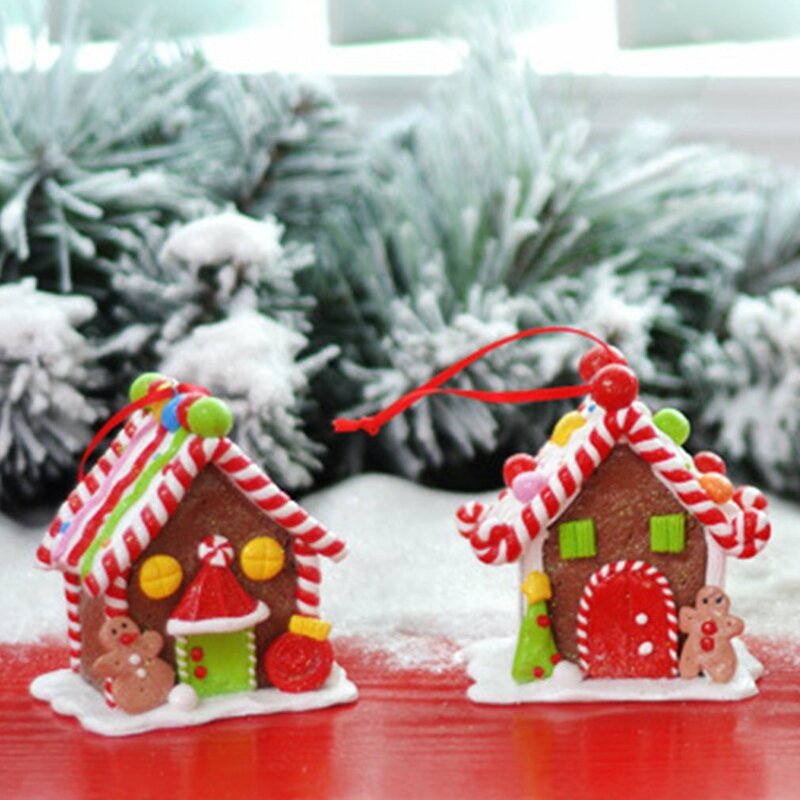 Gingerbread House Ornamentos, Christmas Candy House, Acessório pendente pendurado, Desktop Adornment, Novo, 2024