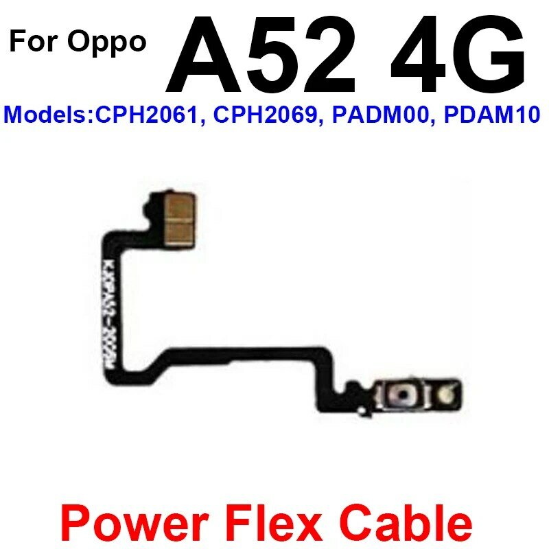 Kabel Flex Daya Volume untuk Oppo A52 A53 A53s A54 A55 A55S 4G 5G Suara Daya Tombol Samping Tombol Sakelar Bagian Kabel Flex