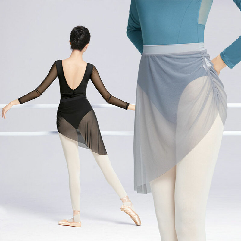 Kobiety spódnice baletowe krótkie spodenki do tańca spódnice tańczące minispódniczki baleriny dla dorosłych taniec baletowy sukienka miękka siateczkowa elastyczna spódnica