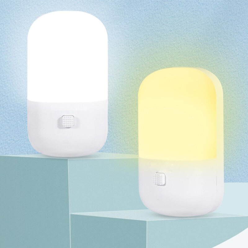 Light Switch LED Night Light Lamp With EU US Plug Mini Wall Light For Bedroom Hallway Corridors Stairs Bedside Lamp Decor
