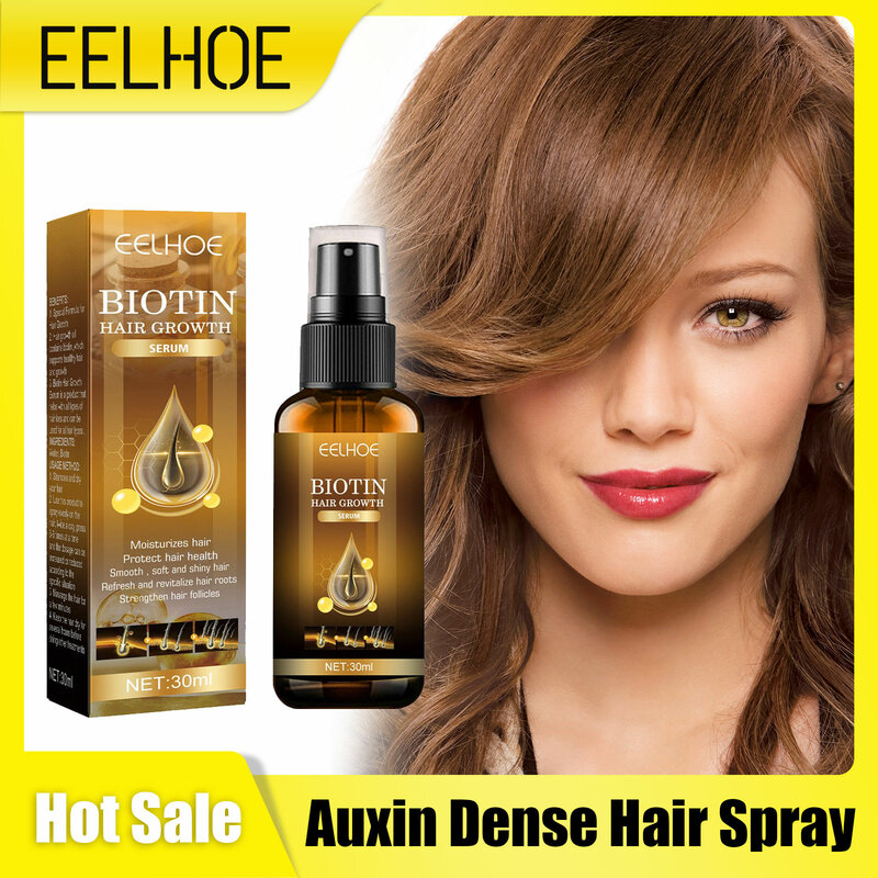 EELHOE Biotin Hair Serum for Frizzy Hair Roots Treatment Damaged Repair Deep Moisturizing Smooth Strengthening Hair Care Spray