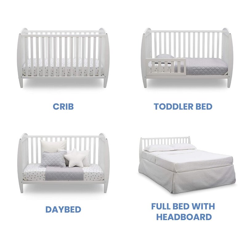 Children 4-in-1 Convertible Baby Crib Kids Bed Frame Bed Bases & Frames Furniture
