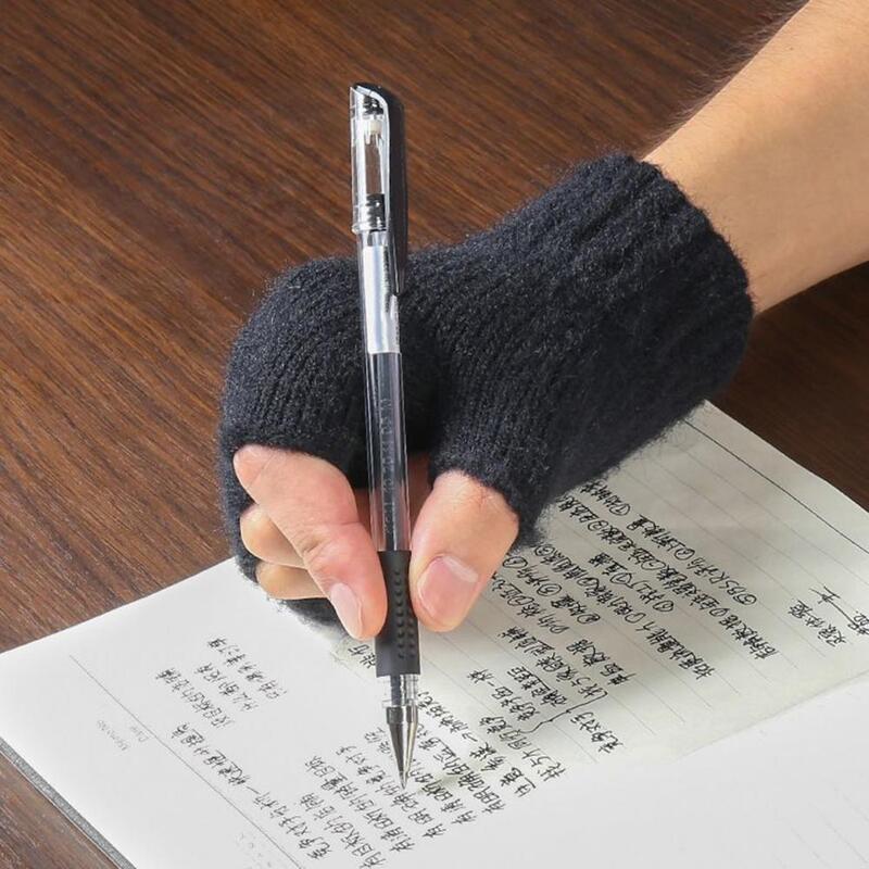 Half-finger Gloves Cozy Stylish Half Finger Knitted Gloves for Winter Writing Soft Warm Anti-slip Unisex Accessories